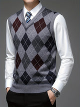 Pull sans manches à col en v | Tenue de bureau