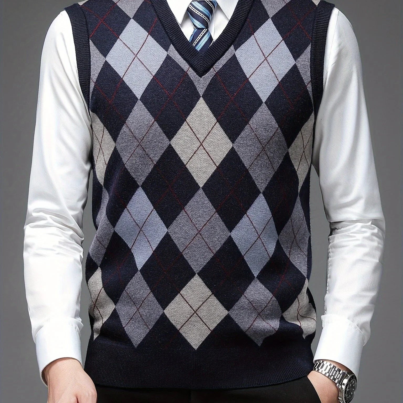 Pull sans manches à col en v | Tenue de bureau