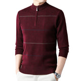Pull zippé homme à rayures | Sorties décontractées