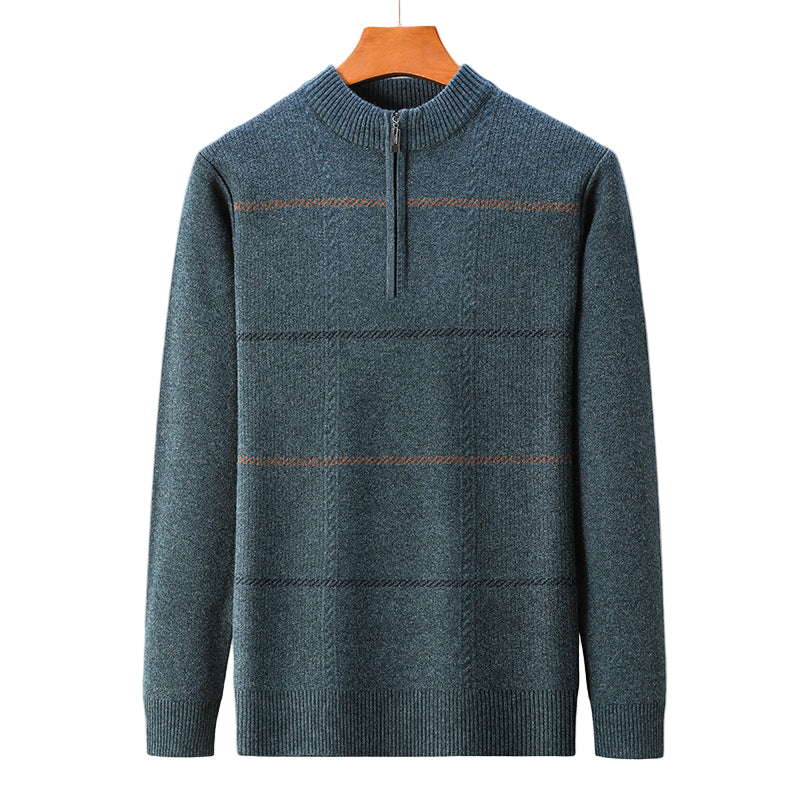Pull zippé homme à rayures | Sorties décontractées