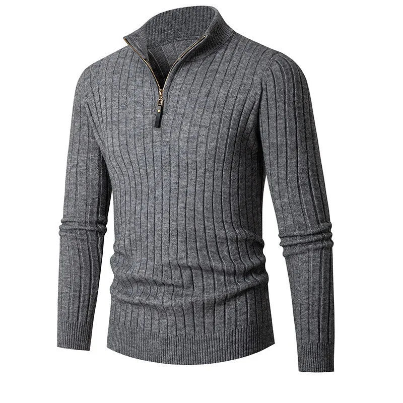 Pull zippé homme en maille côtelée | Tenues de bureau