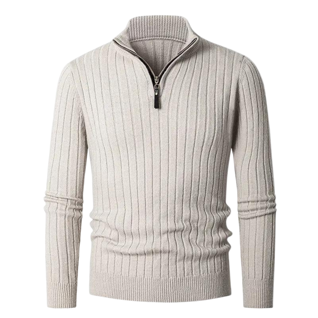 Pull zippé homme en maille côtelée | Tenues de bureau