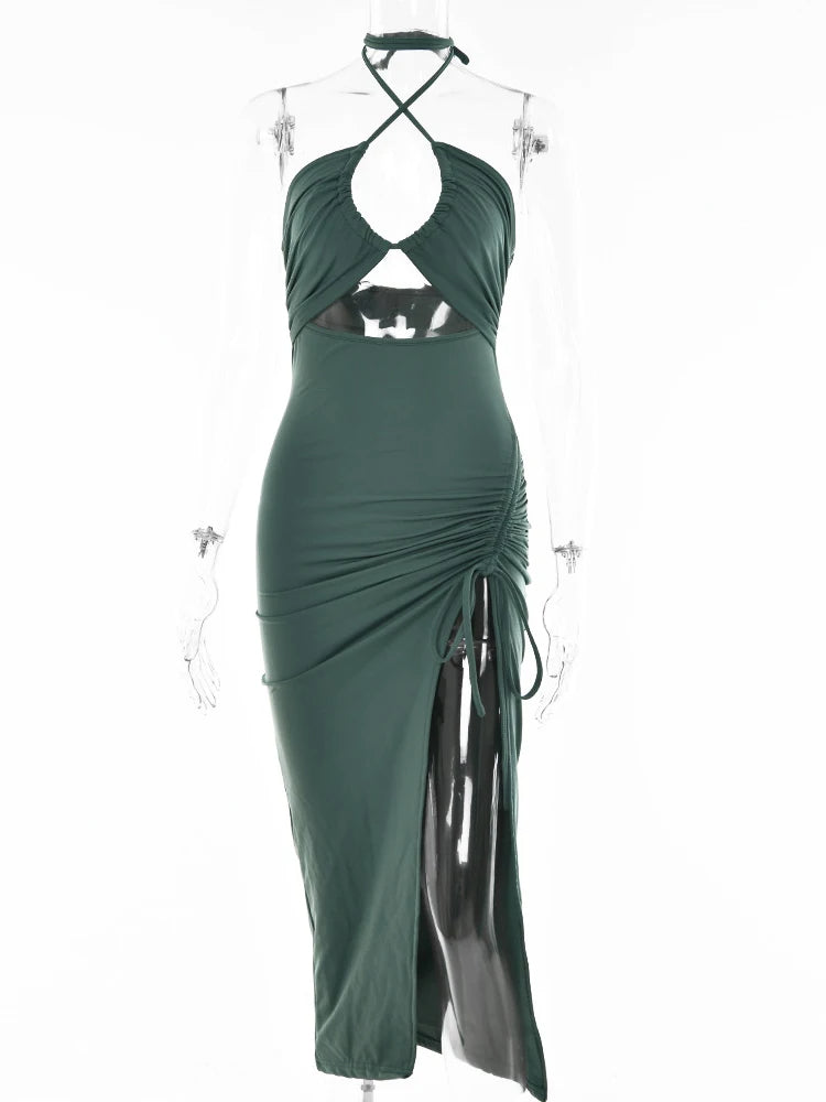 Robe de soirée longue froncée | Sorties en soirée