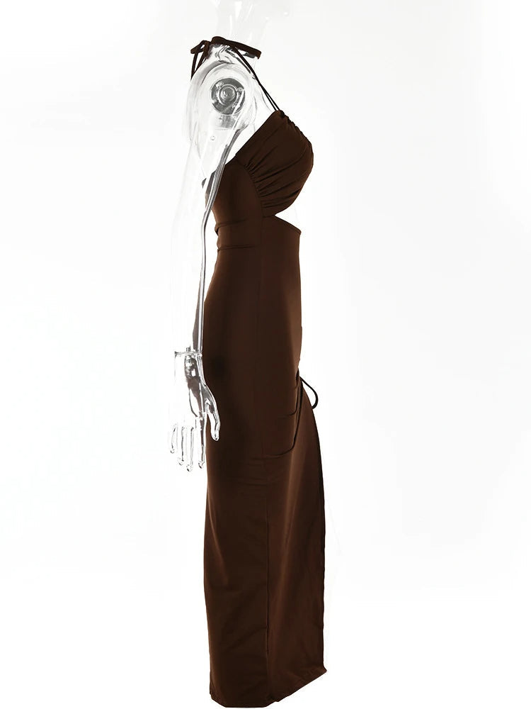 Robe de soirée longue froncée | Sorties en soirée
