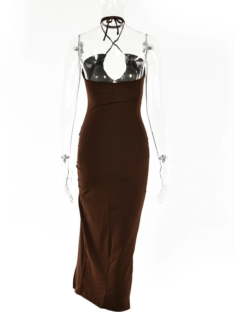 Robe de soirée longue froncée | Sorties en soirée