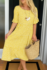 Robe femme | Robe fleurie à col en V