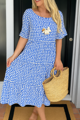 Robe femme | Robe fleurie à col en V