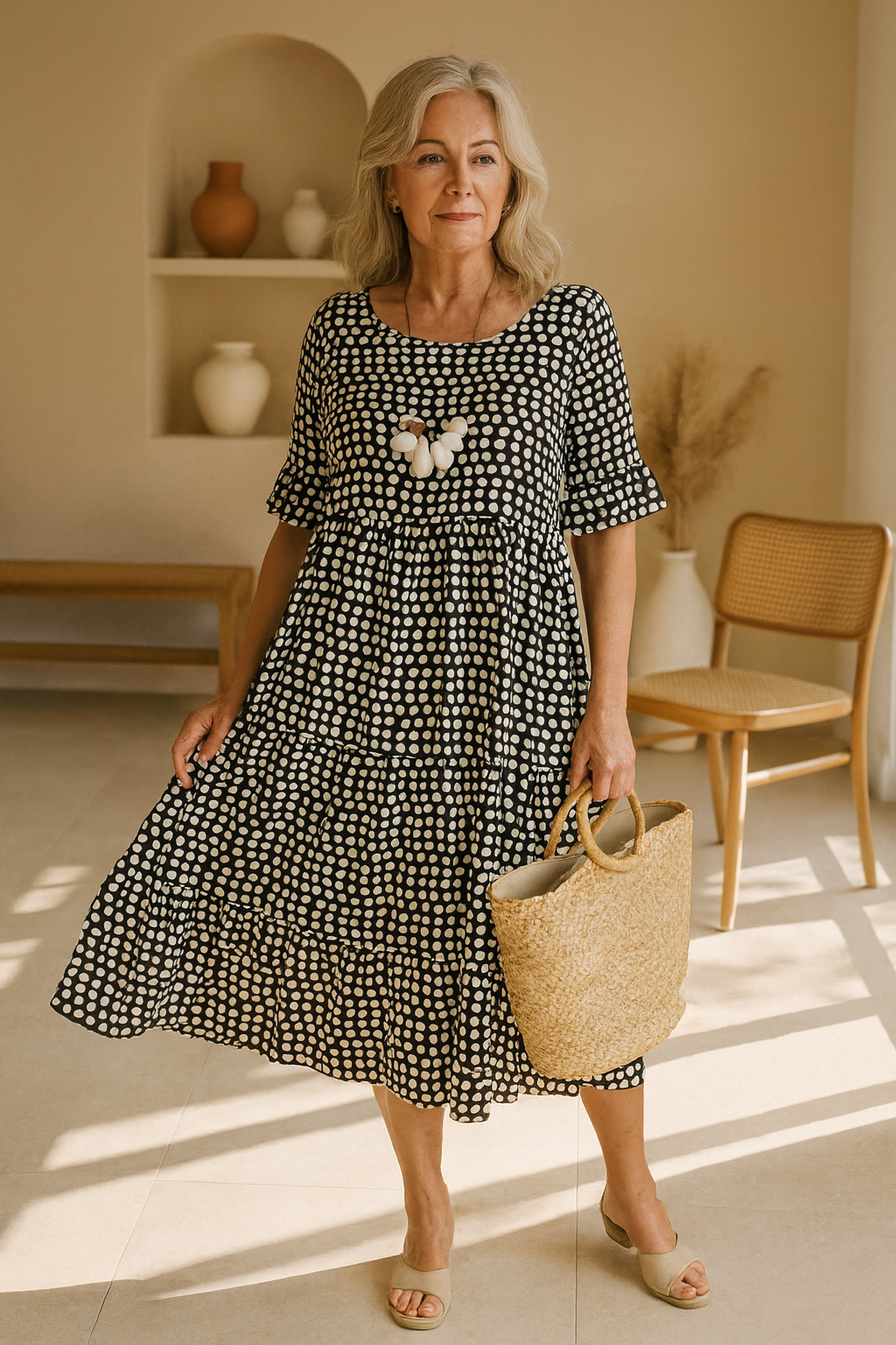Robe femme | Robe fleurie à col en V