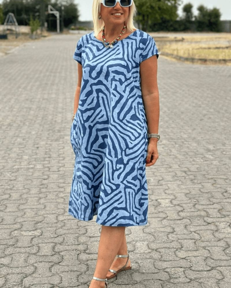 Robe femme | Robe midi imprimée décontractée
