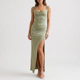 Robe longue femme ajustée à fente | Événements festifs
