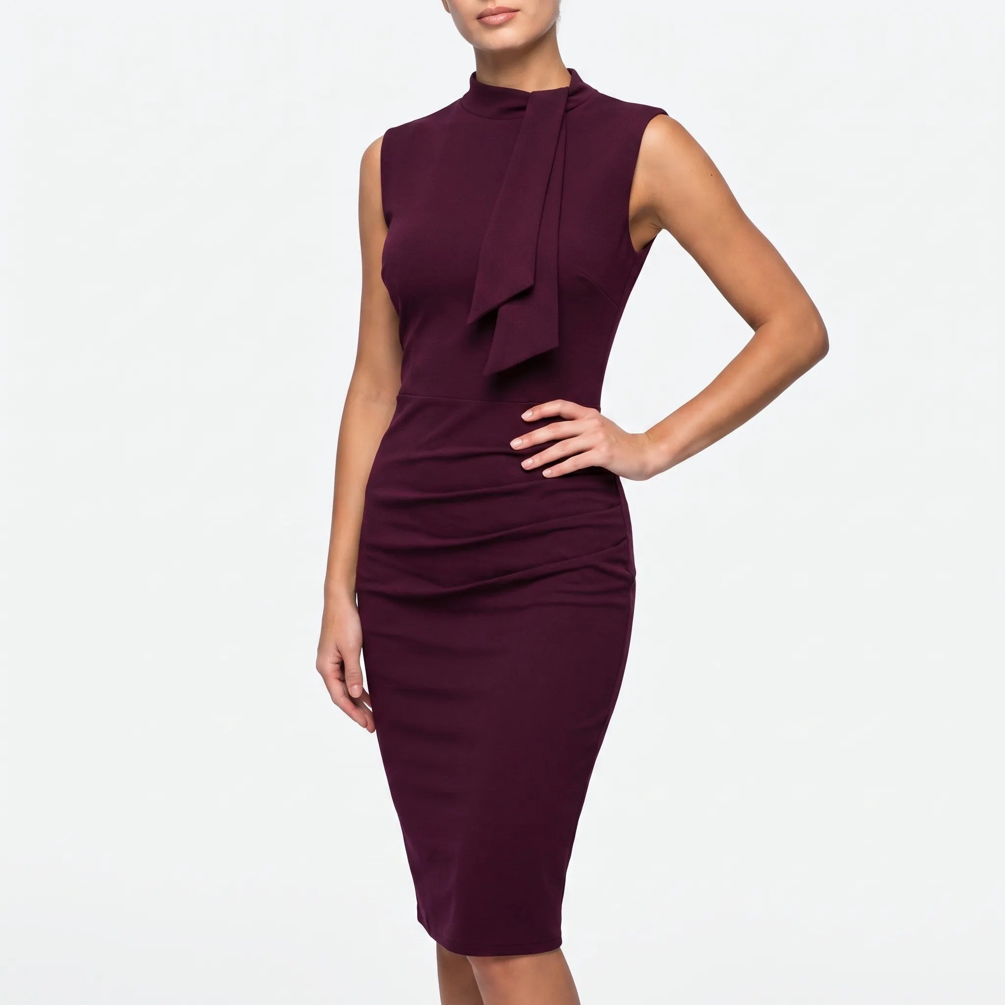 Robe midi chic ajustée | Réunions professionnelles