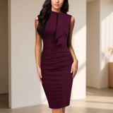 Robe midi chic ajustée | Réunions professionnelles