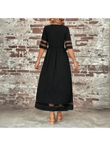 Robe noire midi à taille haute | Sorties décontractées