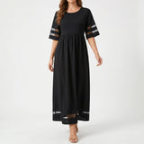 Robe noire midi à taille haute | Sorties décontractées