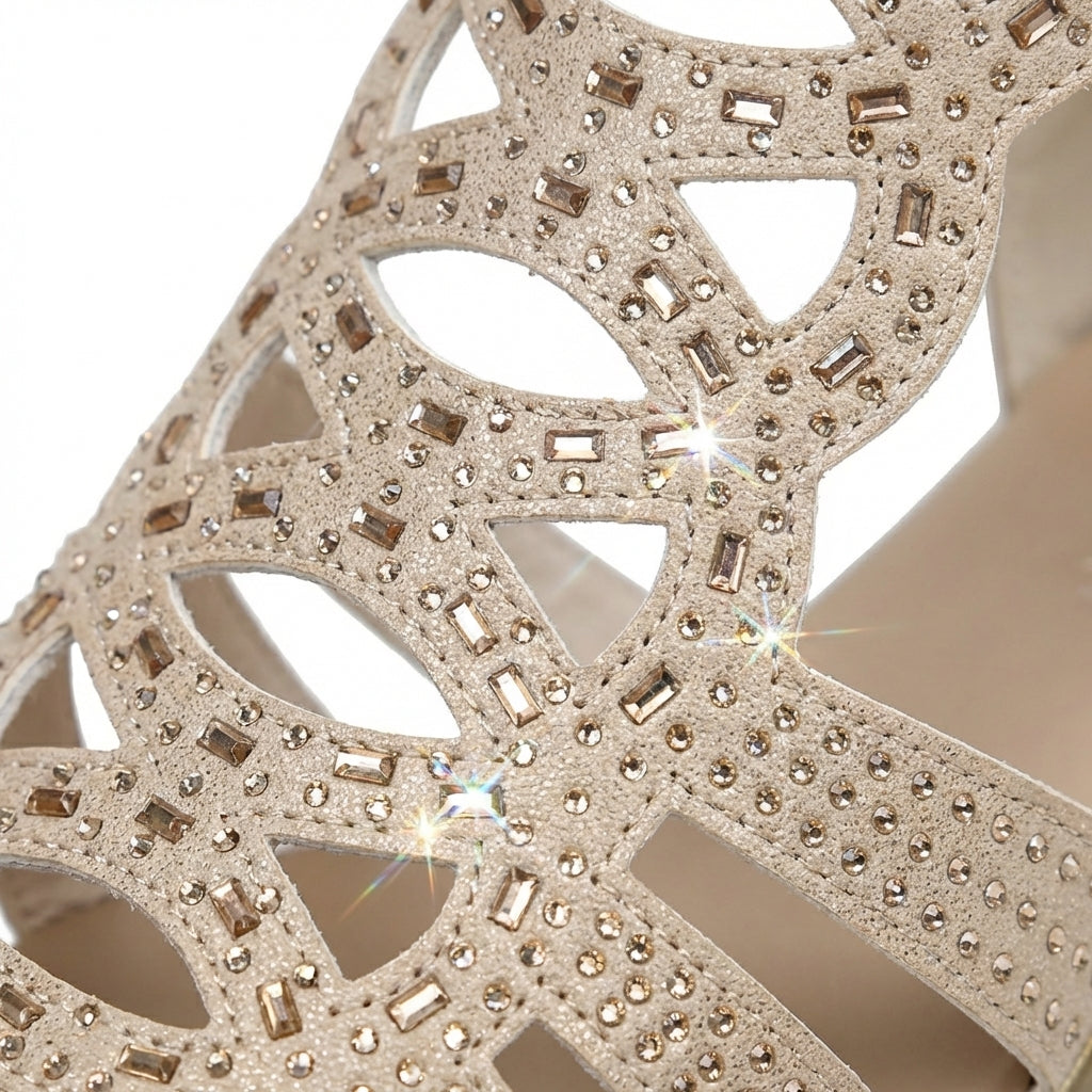 Sandales femme | Sandales compensées avec détails en strass