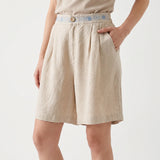 Short femme | Short confortable à taille brodée