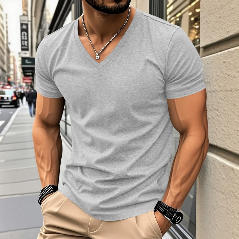 T-shirt homme | T-shirt coupe slim à col en V