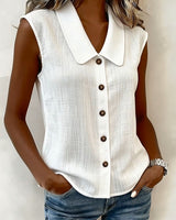 Top femme | Blouse sans manches à col