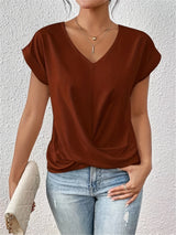 Top femme | Top col en V avec détail drapé