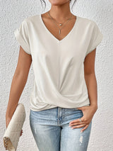 Top femme | Top col en V avec détail drapé