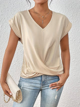Top femme | Top col en V avec détail drapé