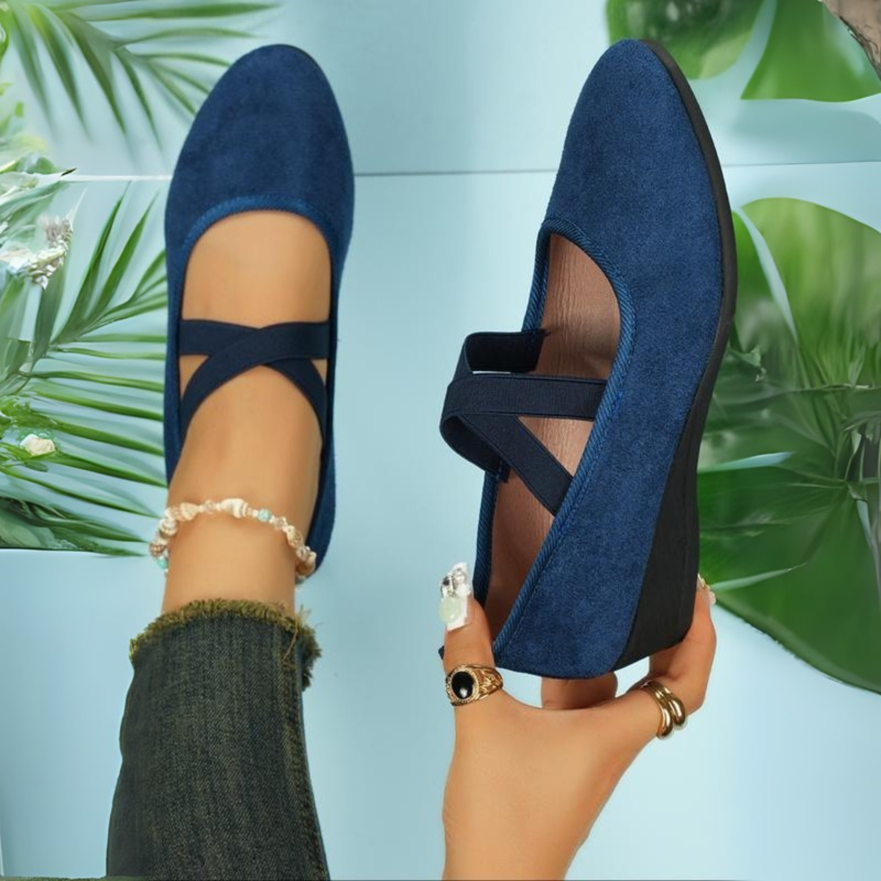 Ballerines femme | Chaussures confort à brides croisées
