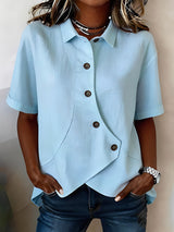 Blouse femme | Blouse asymétrique à détail boutonné