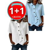 Blouse femme | Blouse asymétrique à détail boutonné