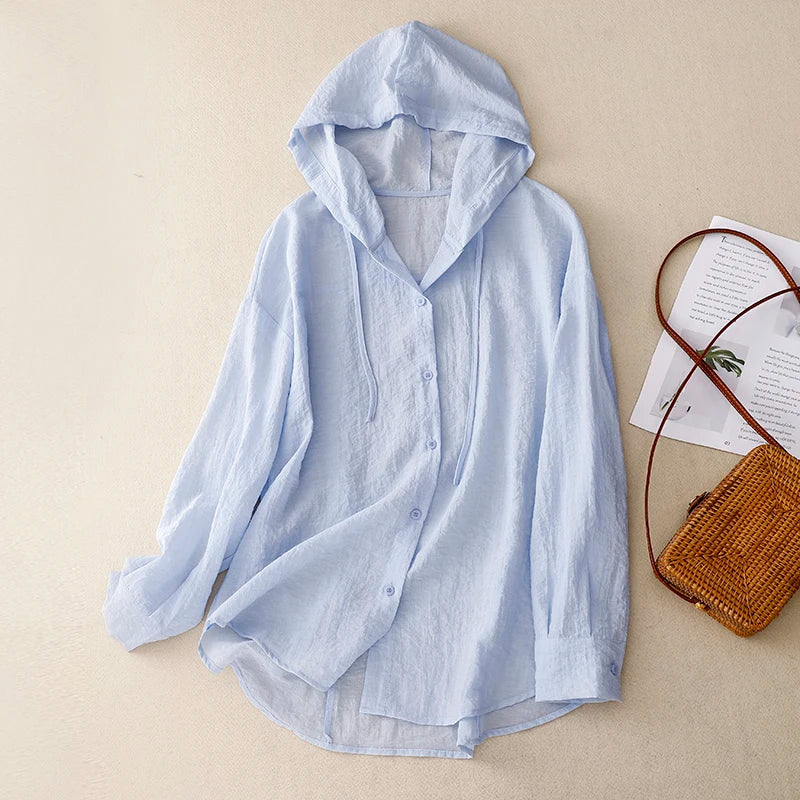 Blouse femme | Blouse décontractée à capuche
