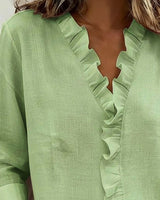Blouse femme | Blouse élégante à col volanté
