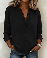 Blouse femme | Blouse élégante à col volanté