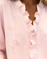 Blouse femme | Blouse élégante à col volanté