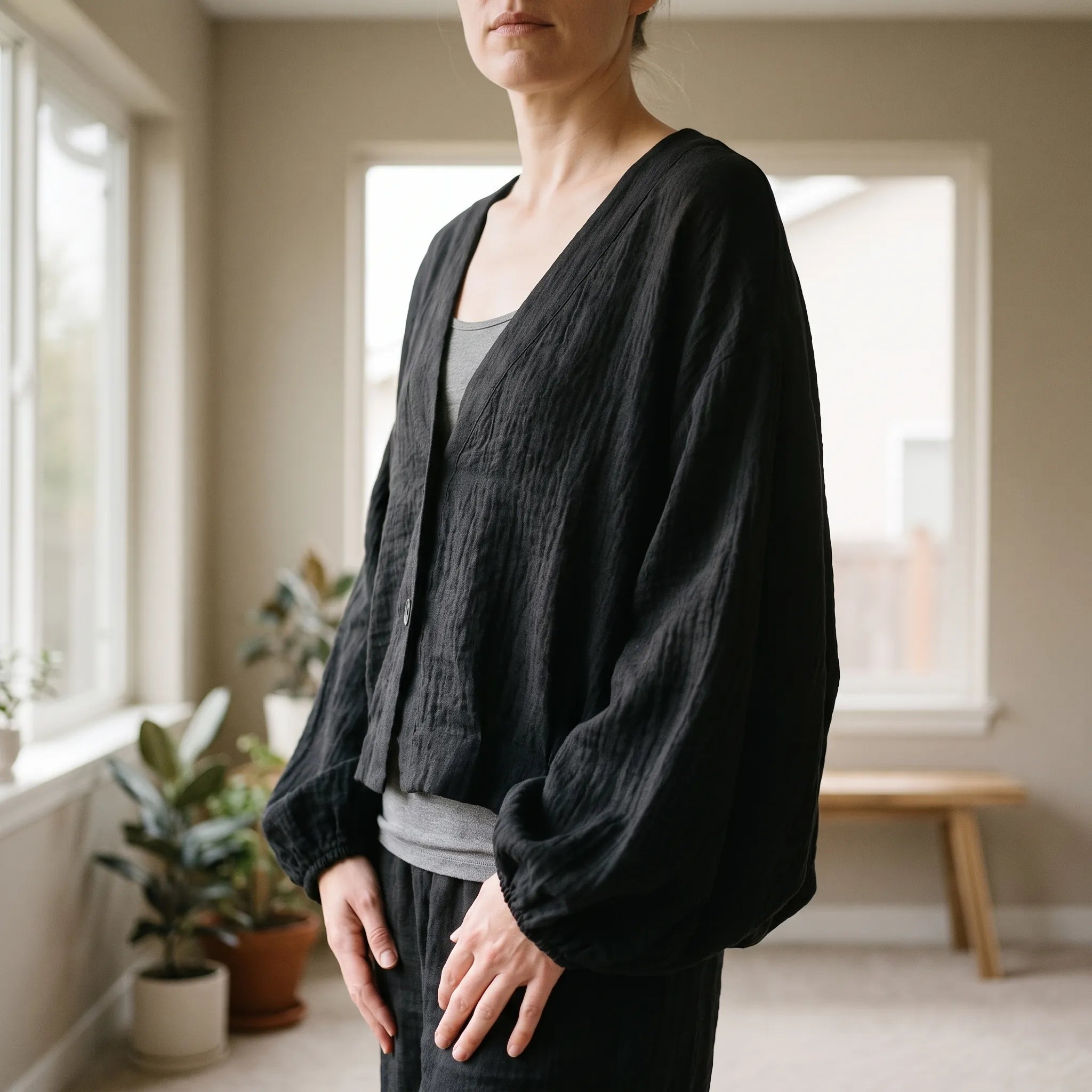 Blouse femme | Blouse légère à manches ballon