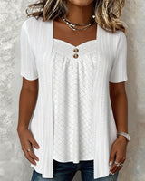 Blouse femme | Top à manches courtes avec gilet ouvert