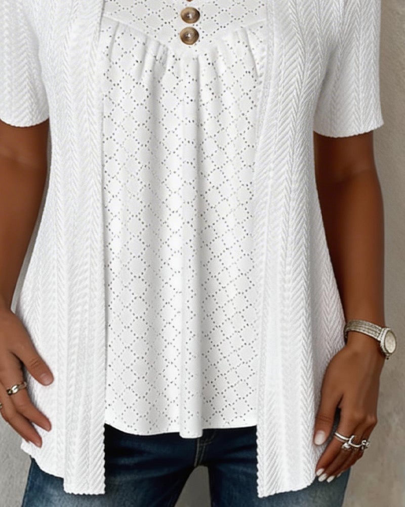 Blouse femme | Top à manches courtes avec gilet ouvert