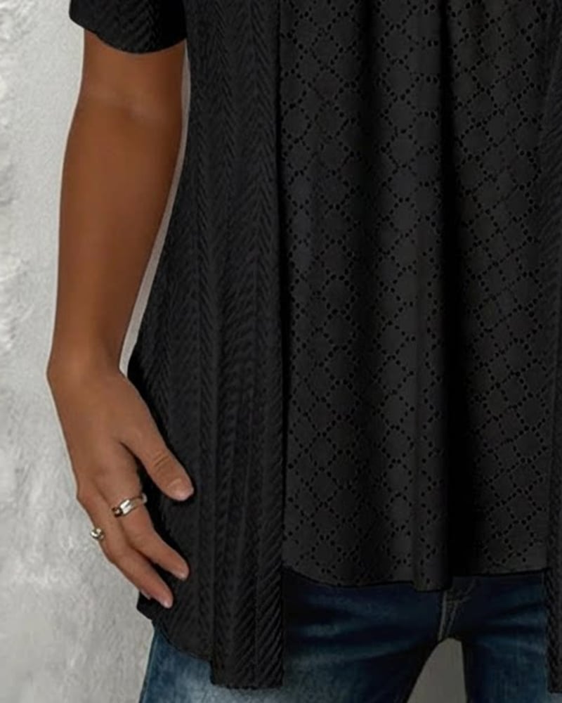 Blouse femme | Top à manches courtes avec gilet ouvert