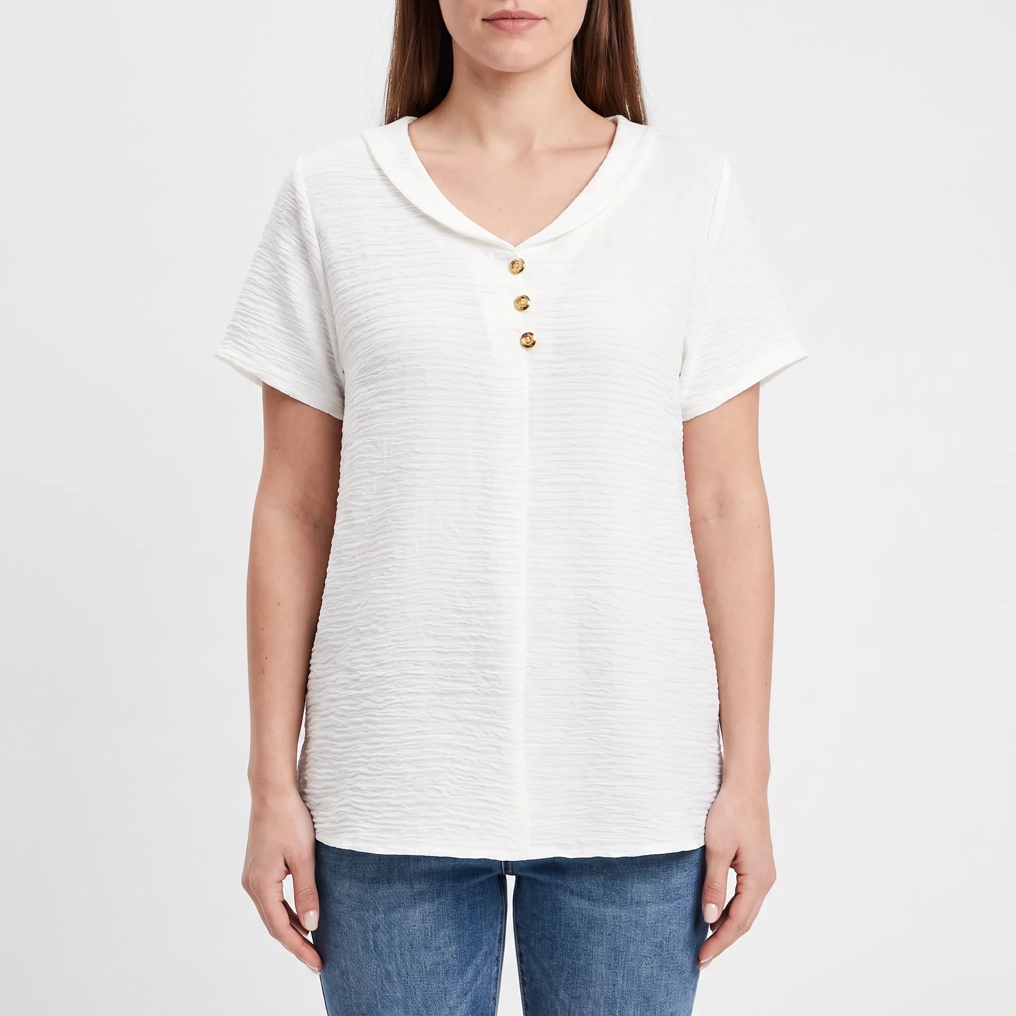 Blouse femme | Top texturé avec détail boutons