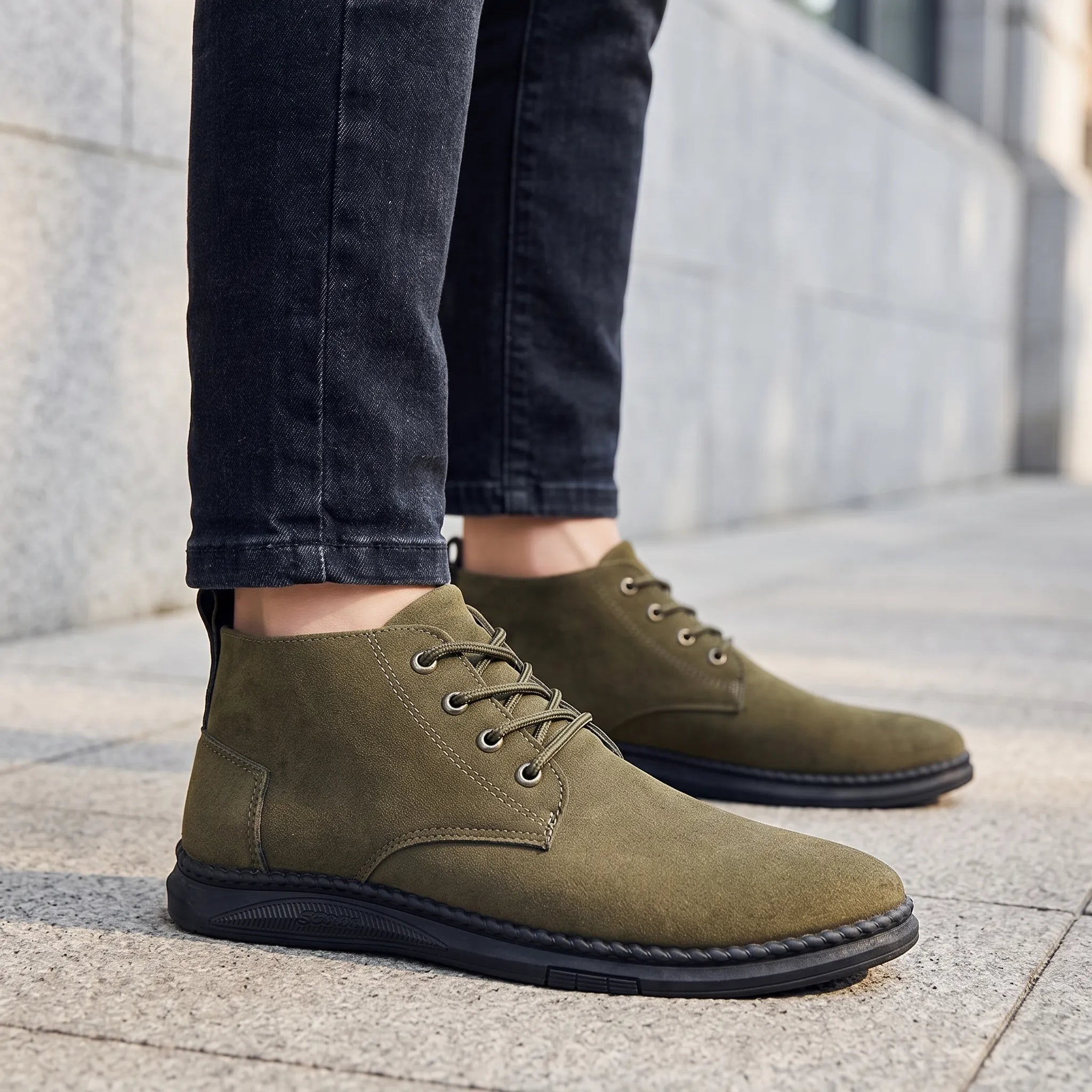 Bottines mi-hautes à lacets pour homme | Sorties quotidiennes