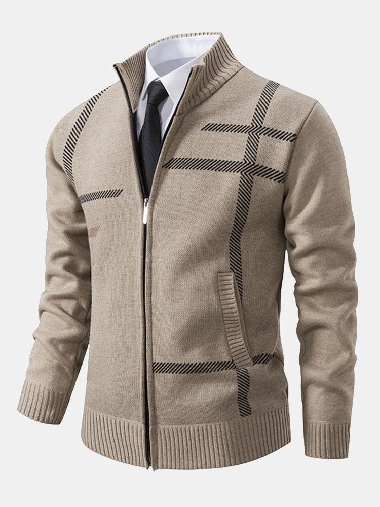 Cardigan homme à col montant zippé | Sorties décontractées