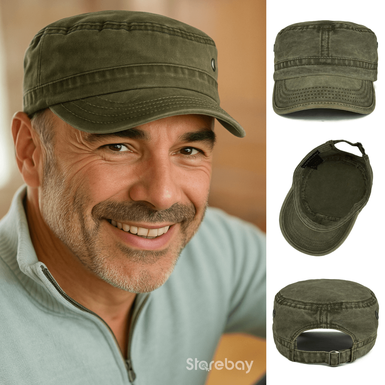 Casquette forme militaire à dessus plat | Sorties quotidiennes