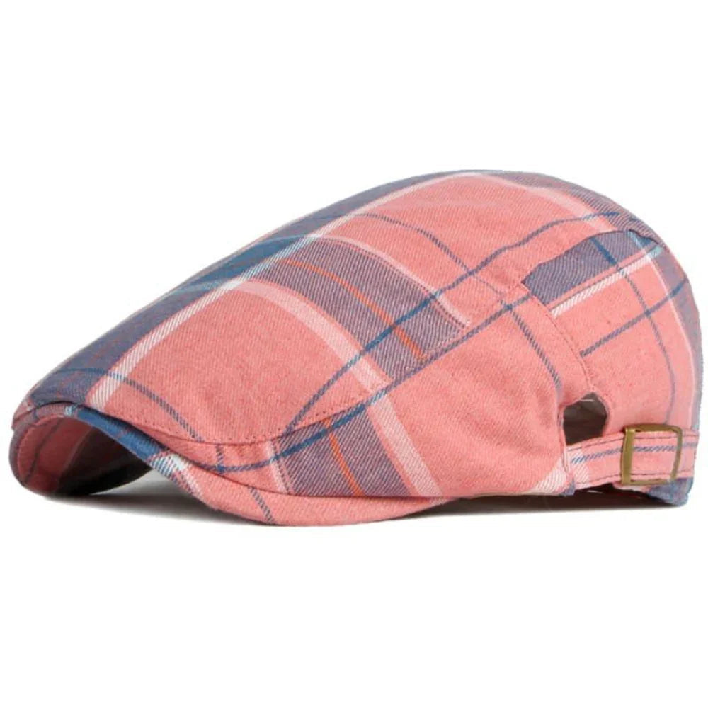 Casquette plate homme à motif écossais | Sorties en ville