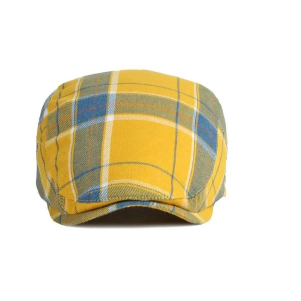 Casquette plate homme à motif écossais | Sorties en ville