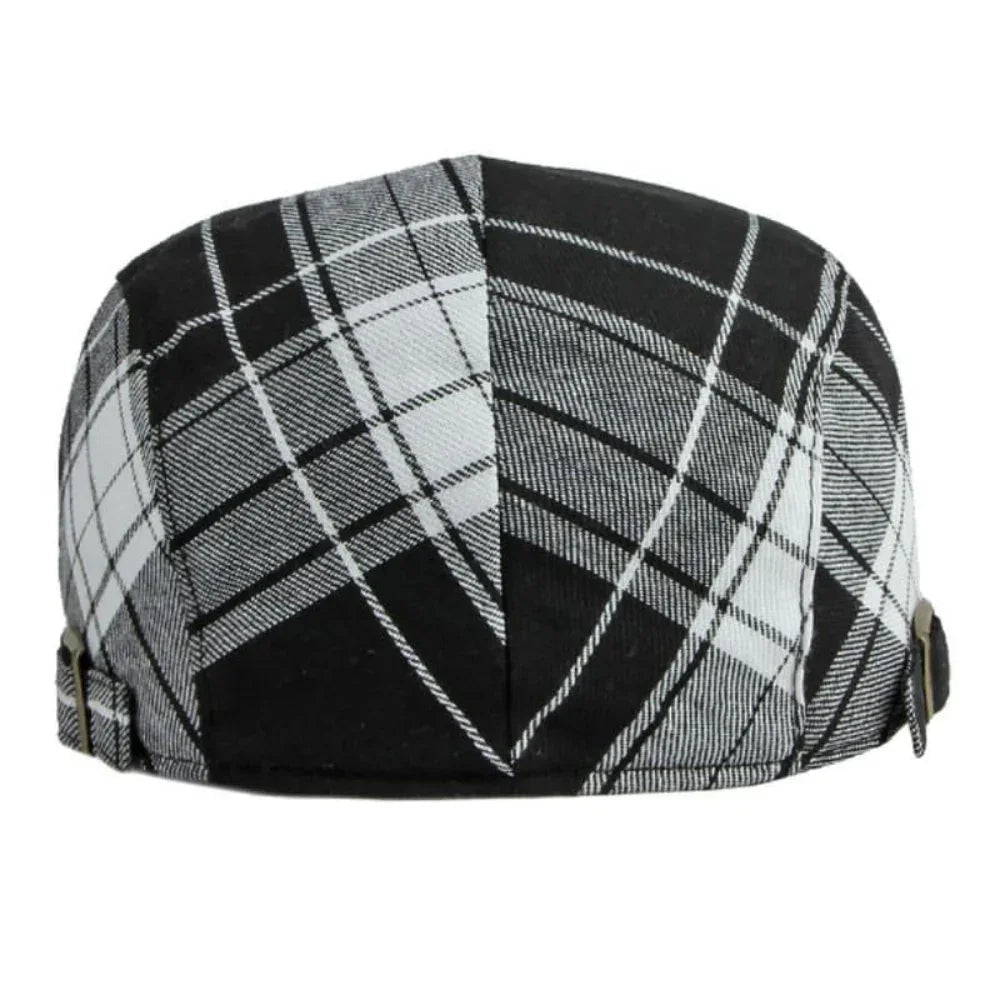 Casquette plate homme à motif écossais | Sorties en ville
