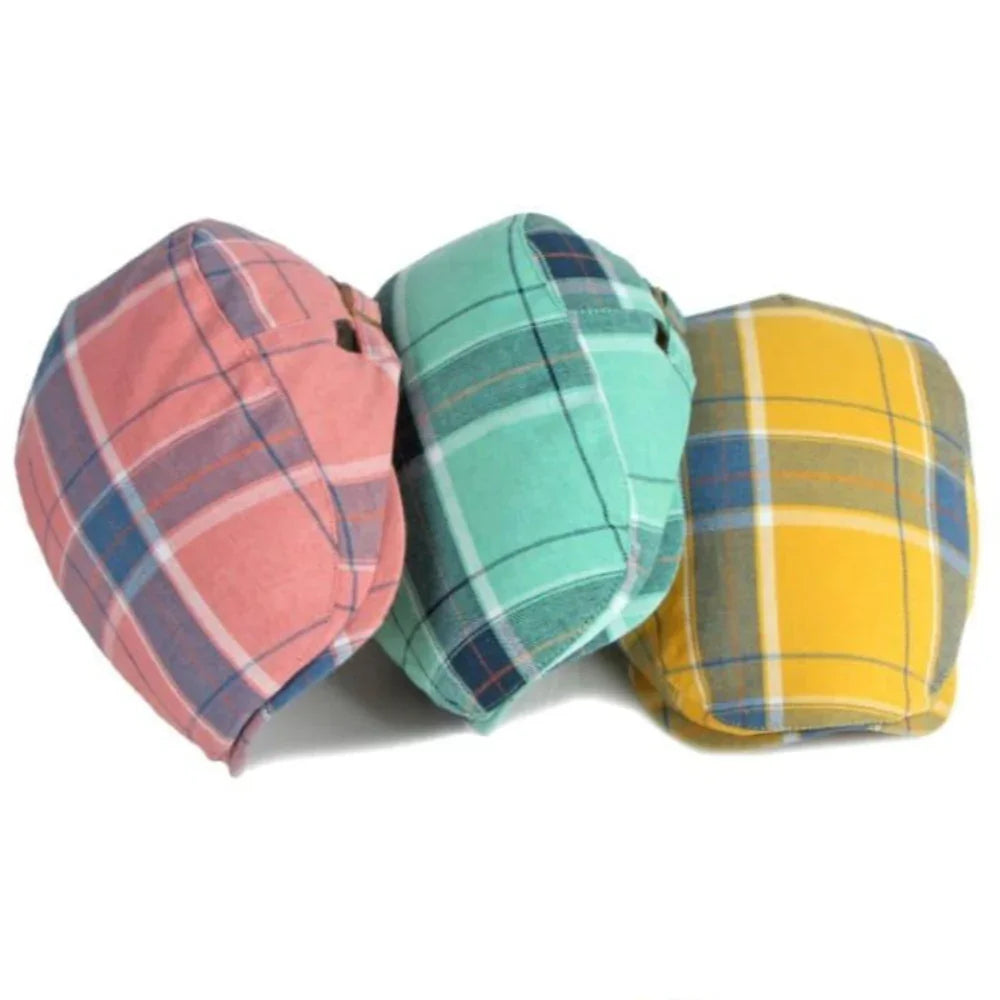 Casquette plate homme à motif écossais | Sorties en ville