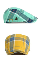 Casquette plate homme à motif écossais | Sorties en ville