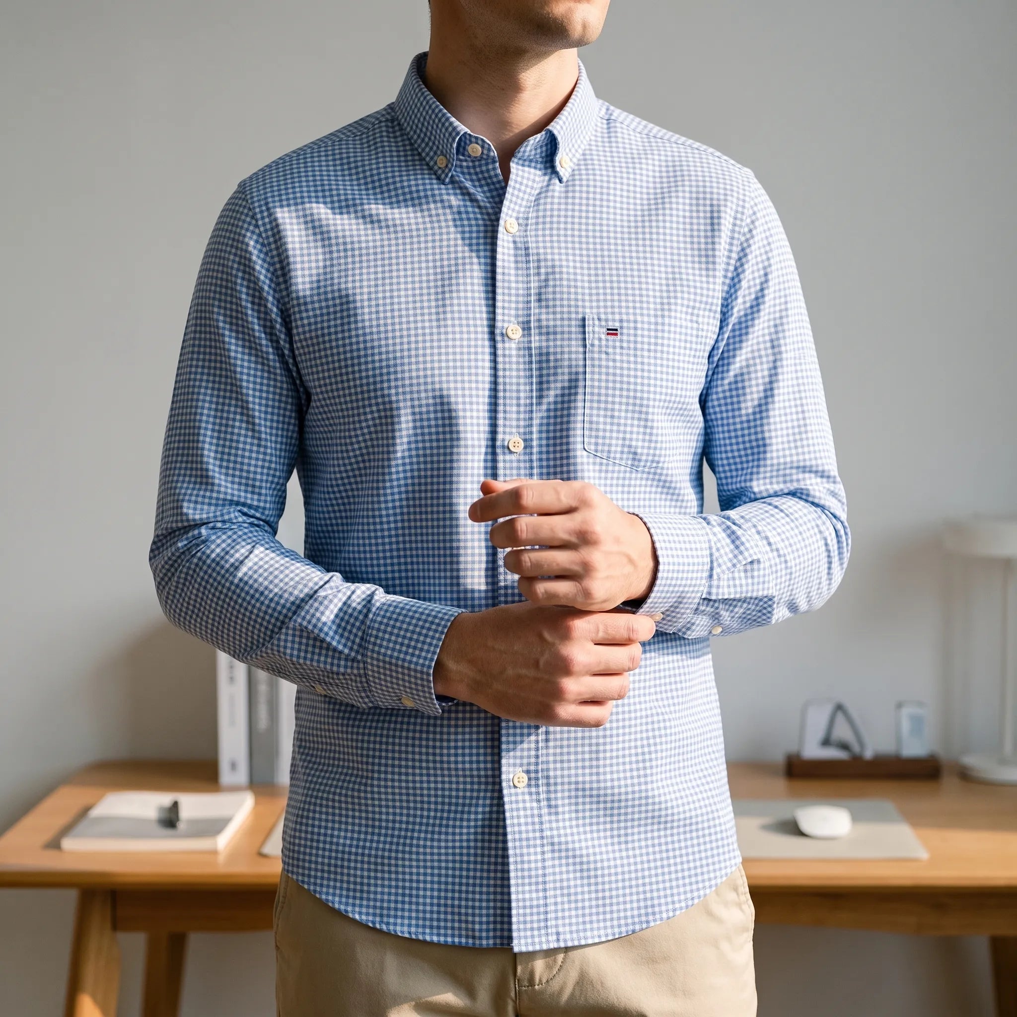 Chemise à carreaux classique pour homme | Tenue quotidienne décontractée
