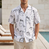 Chemise homme | Chemise d'été à imprimé artistique