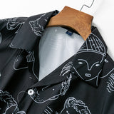 Chemise homme | Chemise d'été à imprimé artistique