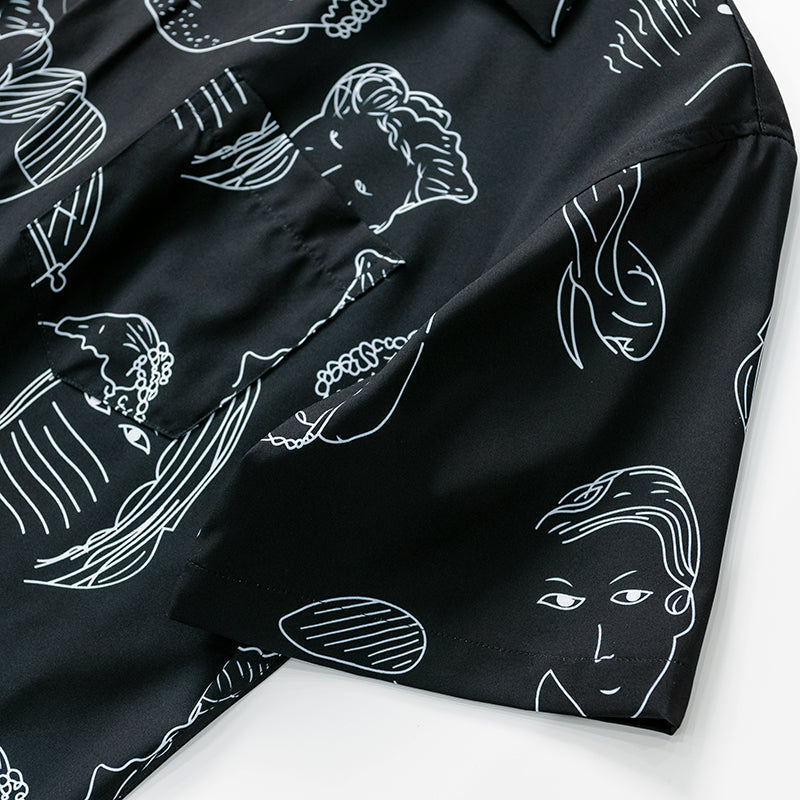 Chemise homme | Chemise d'été à imprimé artistique