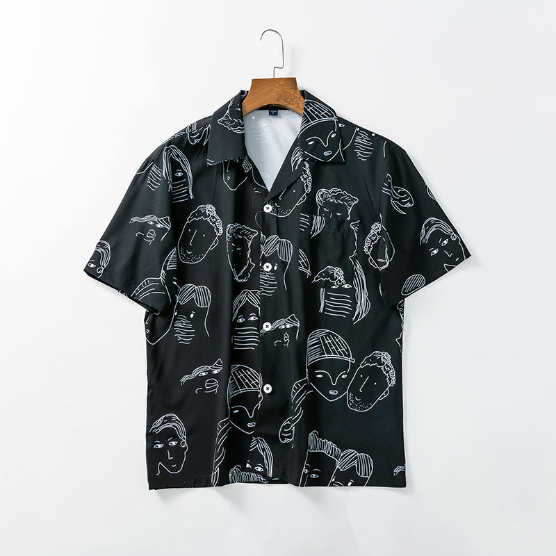 Chemise homme | Chemise d'été à imprimé artistique